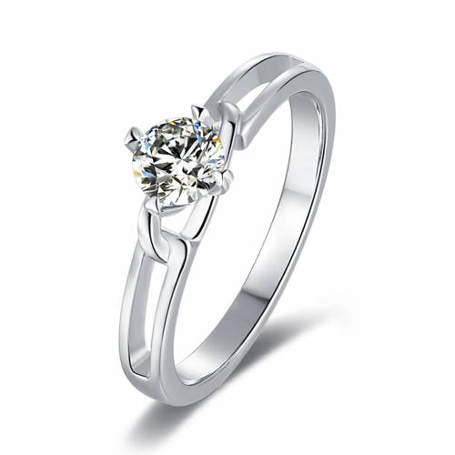 Red Nymph 925 Sterling Silver Moissanite Diamond Classic Straight Arm ...