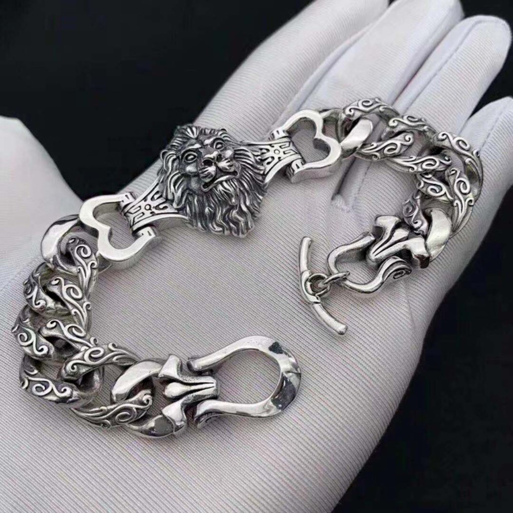 Penn State Sterling Silver Lion Head Bangle Bracelet 7 Inch | Kranich's Inc