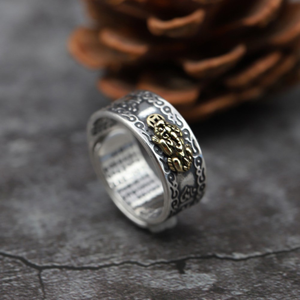 99 Sterling Silver Vintage pattern Adjustable Ring