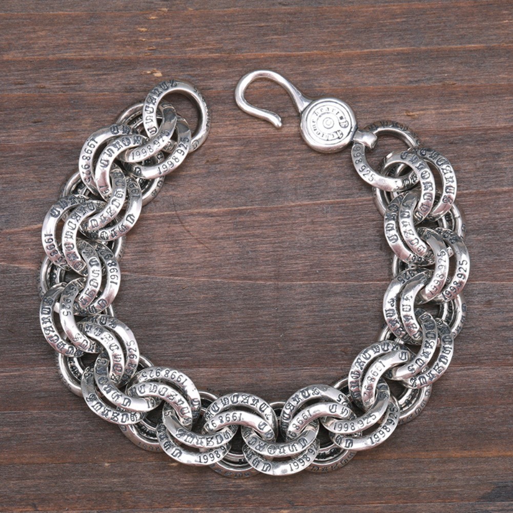 Spoo-Design | Snake bracelet for beads & charms, heart (17-20cm), with  threads | 925 silver bracelet